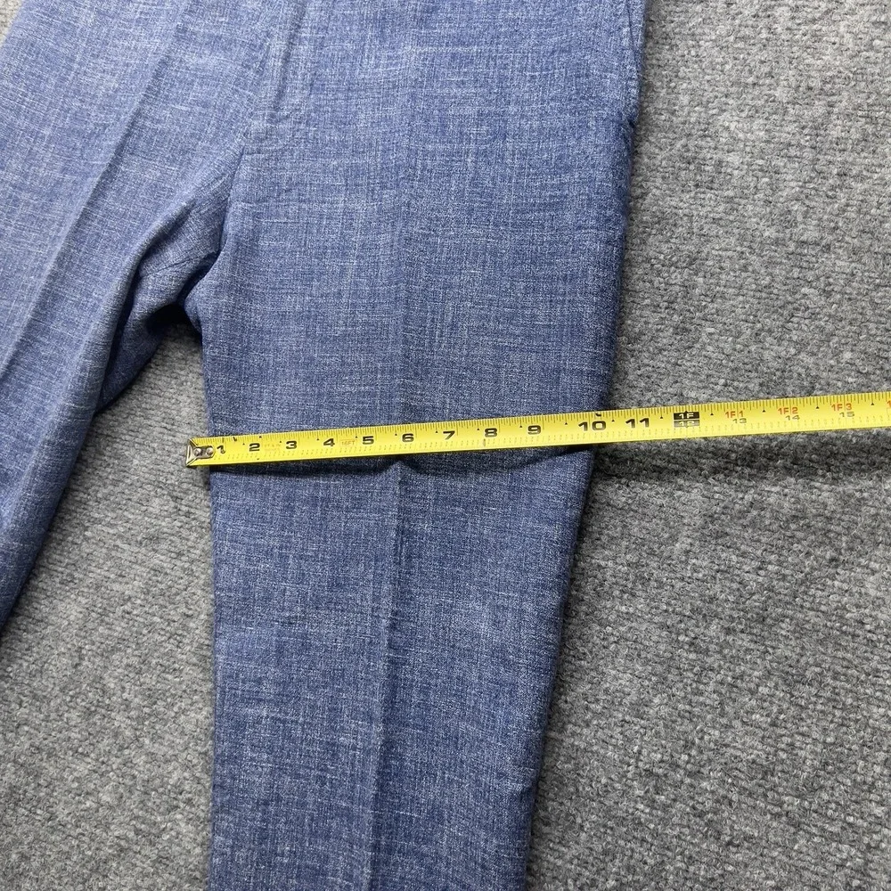 Mens Blue Dress Pants Flat Front Textured Casual Career Slacks 32x31
